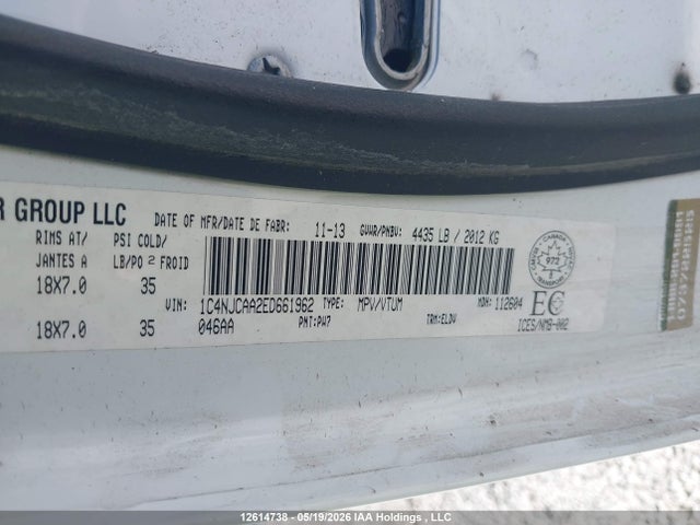 Jeep Compass Sport/north 2014 1C4NJCAA2ED661962 Image 17