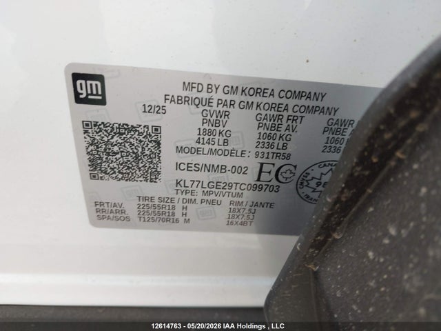 KL77LGE29TC099703 Chevrolet Trax 1rs Fwd