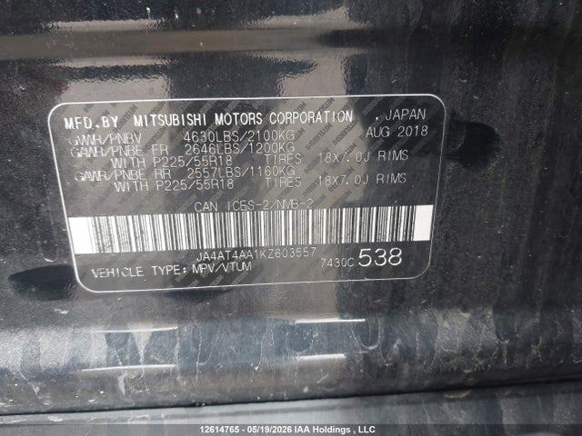 Mitsubishi Eclipse Cross Le/sp 2019 JA4AT4AA1KZ603557 Image 9