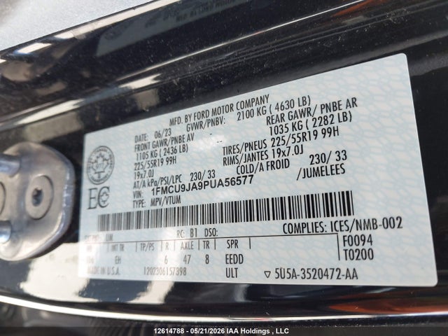 Ford Escape Platinum 2023 1FMCU9JA9PUA56577 Image 19