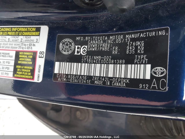 Продажа на аукционе авто 2013 Toyota Corolla Ce, vin: 2T1BU4EE0DC081389, номер лота: 12614789