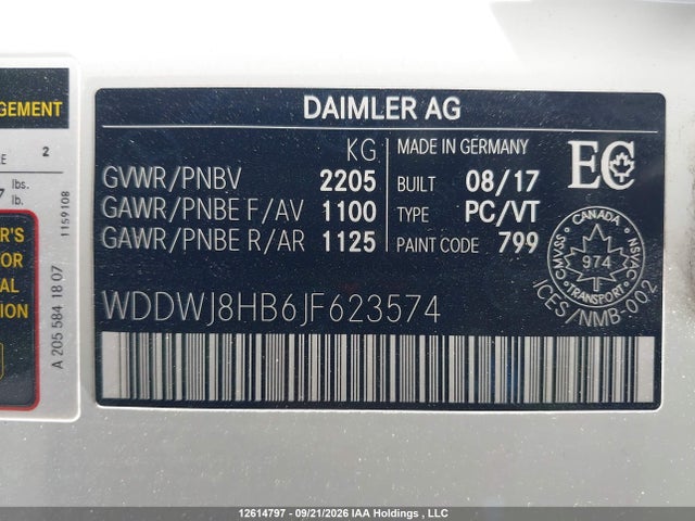 WDDWJ8HB6JF623574 Mercedes-Benz Amg C 63 S