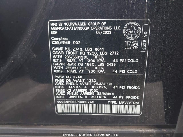 2023 Volkswagen Id.4 Pro მანქანა იყიდება აუქციონზე, vin: 1V26NPE85PC039242, აუქციონის ნომერი: 12614849