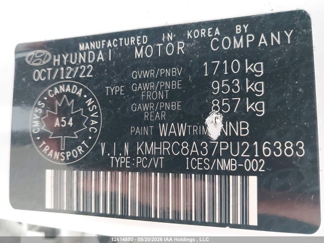 KMHRC8A37PU216383 Hyundai Venue Preferred