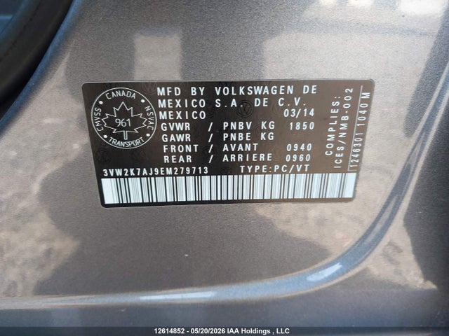 Volkswagen Jetta 2014 3VW2K7AJ9EM279713 Image 9