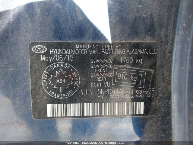 Продажа на аукционе авто 2016 Hyundai Elantra Se/sport/limited, vin: 5NPDH4AE2GH691928, номер лота: 12614860
