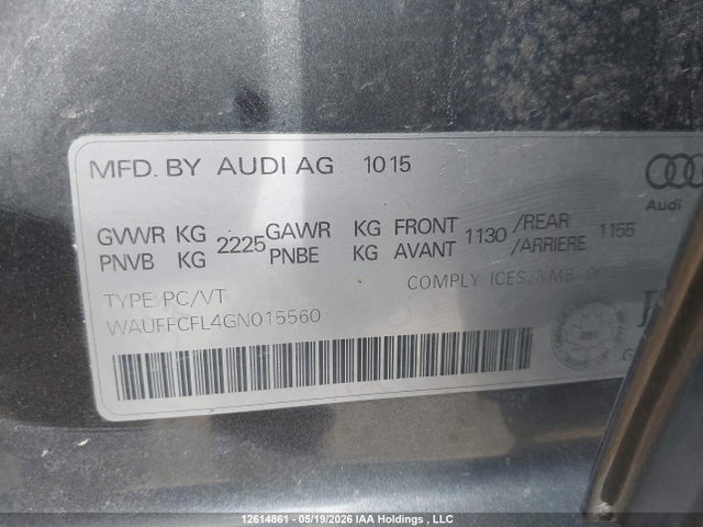 Продаж на аукціоні авто 2016 Audi A4 2.0t Progressiv Plus, vin: WAUFFCFL4GN015560, номер лоту: 12614861