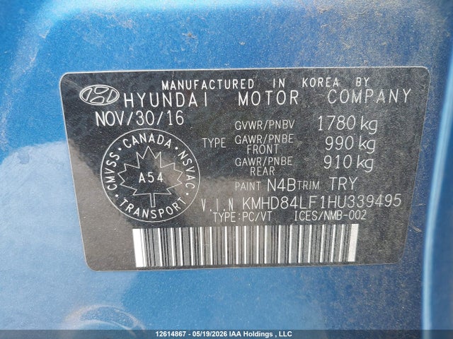 Продаж на аукціоні авто 2017 Hyundai Elantra Se/value/limited, vin: KMHD84LF1HU339495, номер лоту: 12614867