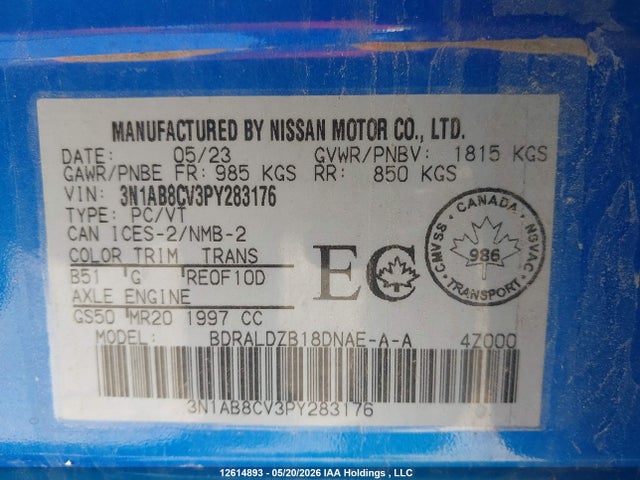 Nissan SENTRA SV 2023 3N1AB8CV3PY283176 Image 19