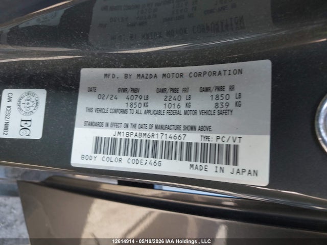 JM1BPABM6R1714667 Mazda Mazda3 Gx
