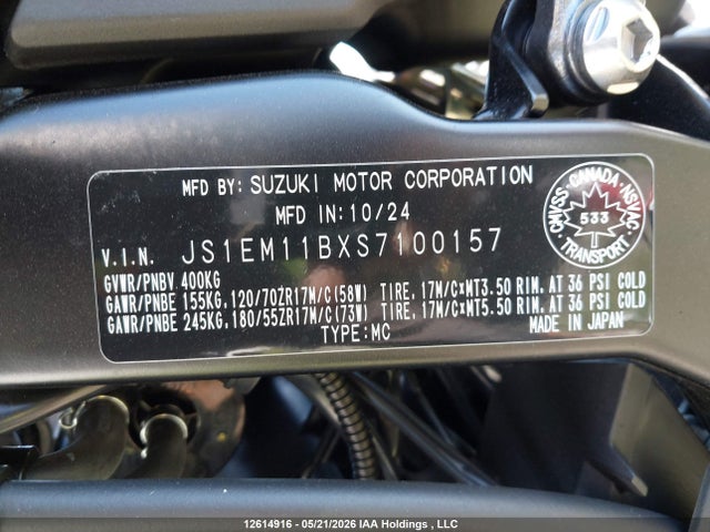 JS1EM11BXS7100157 Suzuki Gsx800 R
