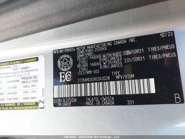 Продаж на аукціоні авто 2024 Lexus Rx 350 Base/350 Premium/350 Premium Plus/350 Luxury/350 F Sport, vin: 2T2BAMCA2RC043528, номер лоту: 12614935