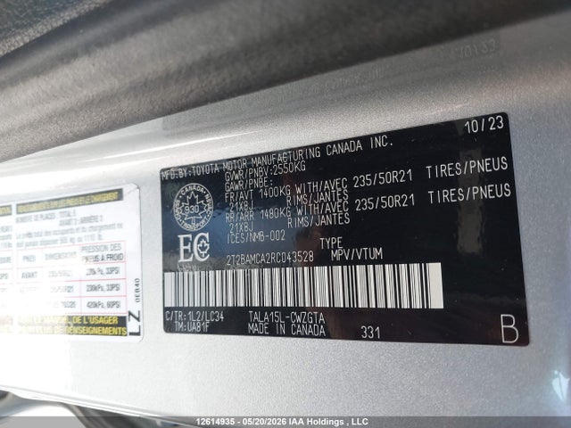 Продаж на аукціоні авто 2024 Lexus Rx 350 Base/350 Premium/350 Premium Plus/350 Luxury/350 F Sport, vin: 2T2BAMCA2RC043528, номер лоту: 12614935