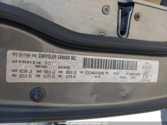Продажа на аукционе авто 2012 Chrysler 300 Touring, vin: 2C3CCAAG4CH138392, номер лота: 12594868