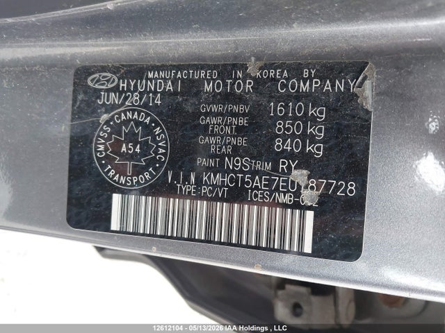 KMHCT5AE7EU187728 Hyundai ACCENT GL
