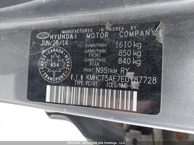 KMHCT5AE7EU187728 Hyundai ACCENT GL