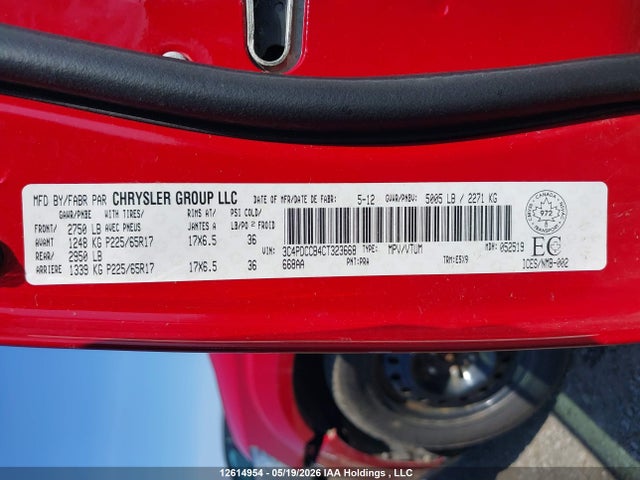 Aukcja sprzedaży 2012 Dodge Journey Sxt, vin: 3C4PDCCB4CT323668, numer aukcji: 12614954