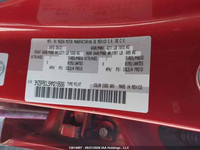 Mazda Mazda3 Gs 2021 3MZBPBCL5MM216688 Image 9