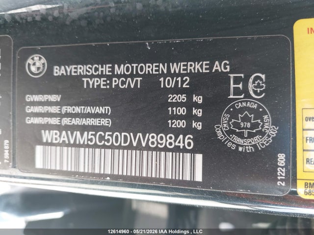 12614960 :رقم المزاد ، WBAVM5C50DVV89846 vin ، 2013 Bmw X1 Xdrive35i مزاد بيع