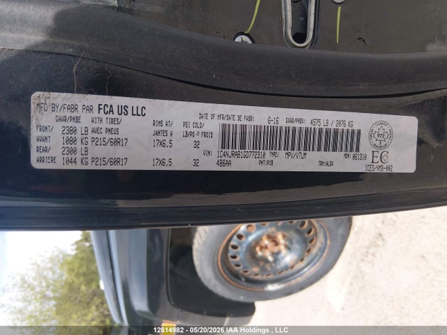2016 Jeep Patriot Sport/north მანქანა იყიდება აუქციონზე, vin: 1C4NJRAB1GD772310, აუქციონის ნომერი: 12614982