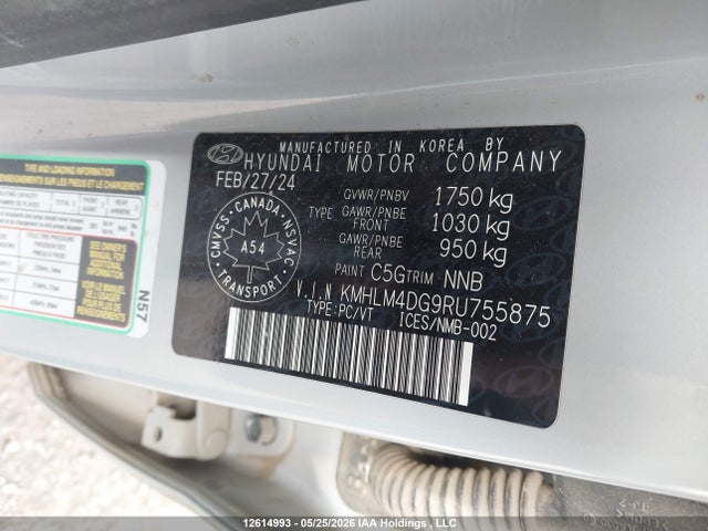 12614993 :رقم المزاد ، KMHLM4DG9RU755875 vin ، 2024 Hyundai Elantra Preferred W/tech Package مزاد بيع