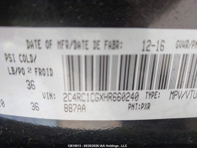Aukcja sprzedaży 2017 Chrysler Pacifica Lx, vin: 2C4RC1CGXHR660240, numer aukcji: 12615013