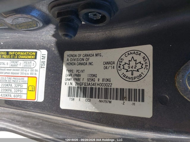 2HGFG3A54EH003022 Honda Civic Lx