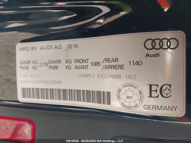 WAUANAF47KN010548 Audi A4 Komfort