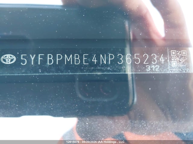 5YFBPMBE4NP365234 Toyota Corolla Le/xle