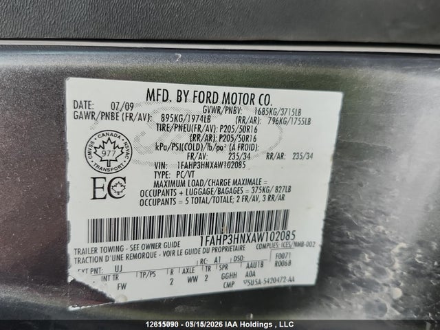 Продаж на аукціоні авто 2010 Ford Focus Sel, vin: 1FAHP3HNXAW102085, номер лоту: 12615090