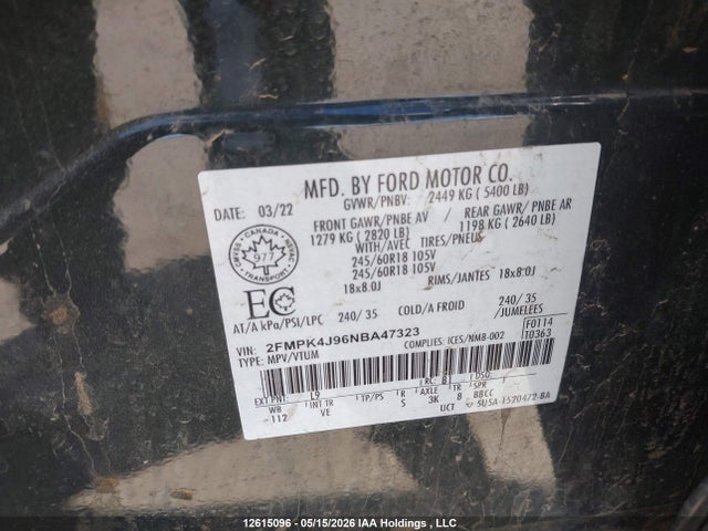 Ford EDGE SEL 2022 2FMPK4J96NBA47323 Image 9
