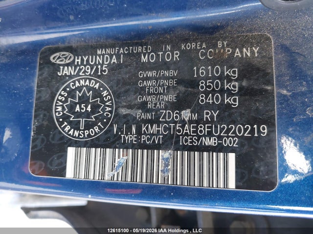 Hyundai ACCENT GS 2015 KMHCT5AE8FU220219 Image 9