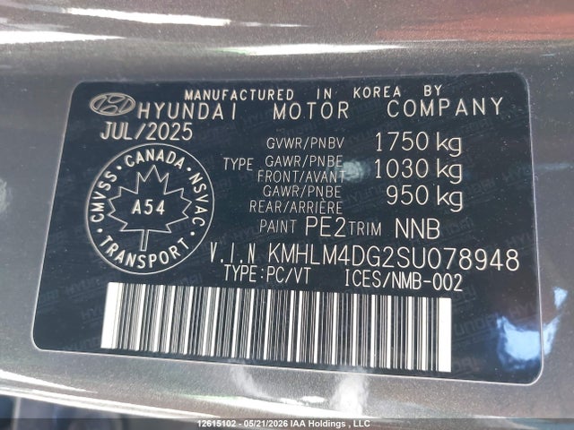 Aukcja sprzedaży 2025 Hyundai Elantra, vin: KMHLM4DG2SU078948, numer aukcji: 12615102