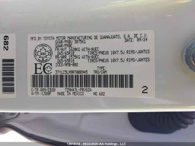 3TYLC5LN9RT008945 Toyota Tacoma Hybrid