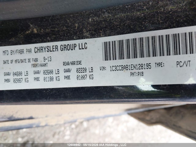 Продажа на аукционе авто 2014 Chrysler 200 Lx, vin: 1C3CCBAB1EN128195, номер лота: 12608942