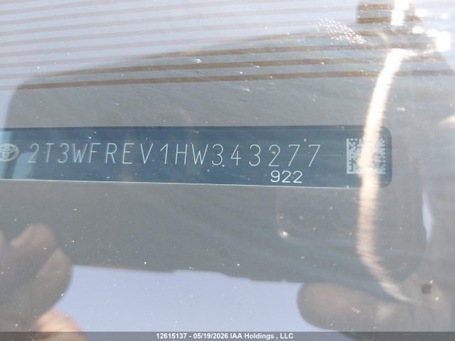 Aukcja sprzedaży 2017 Toyota Rav4 Xle, vin: 2T3WFREV1HW343277, numer aukcji: 12615137