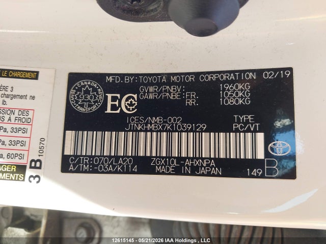 JTNKHMBX7K1039129 Toyota C-HR