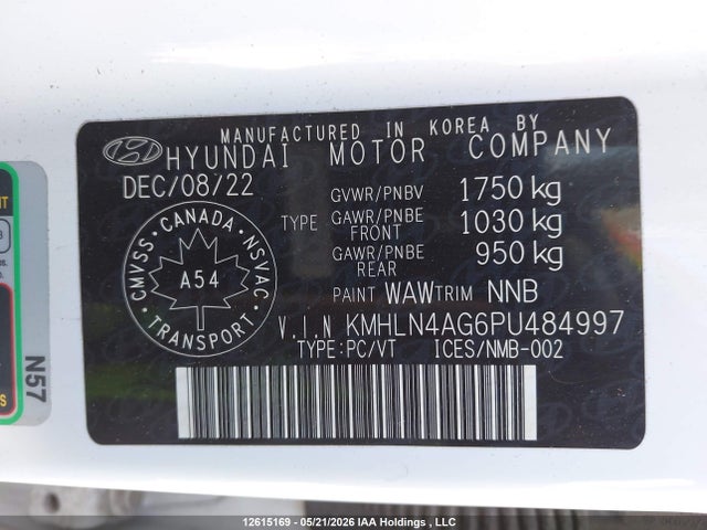 KMHLN4AG6PU484997 Hyundai Elantra Luxury Ivt