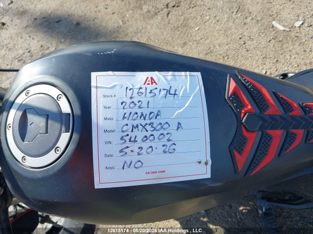 Aukcja sprzedaży 2021 Honda Cmx300 A, vin: MLHNC5368M5400002, numer aukcji: 12615174