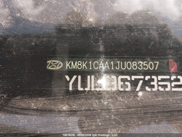 12615236 :رقم المزاد ، KM8K1CAA1JU083507 vin ، 2018 Hyundai Kona Se مزاد بيع