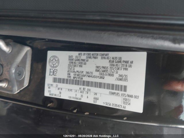 1FMCU0F74HUD31282 Ford ESCAPE S