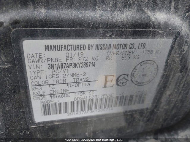 Nissan Sentra 2019 3N1AB7AP3KY289714 Image 9