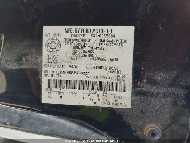 Продажа на аукционе авто 2011 Ford Ranger, vin: 1FTLR4FE8BPA38227, номер лота: 12615316