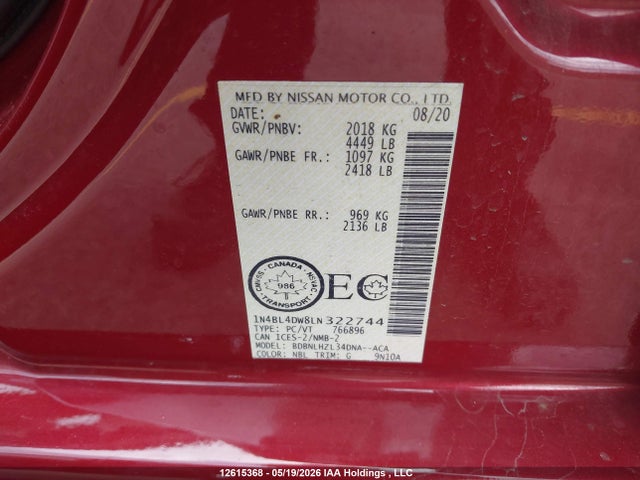 Nissan Altima 2020 1N4BL4DW8LN322744 Image 18