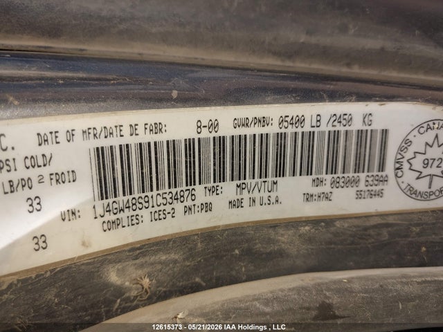 Aukcja sprzedaży 2001 Jeep Grand Cherokee Laredo, vin: 1J4GW48S91C534876, numer aukcji: 12615373