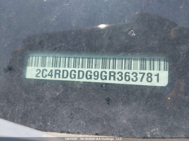 12615397 :رقم المزاد ، 2C4RDGDG9GR363781 vin ، 2016 Dodge Grand Caravan Crew مزاد بيع
