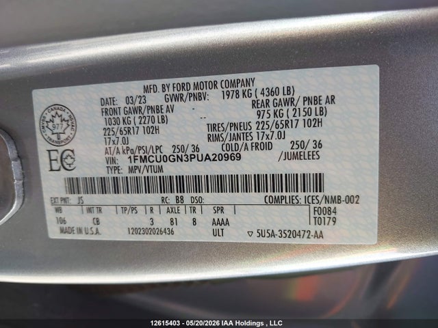 Ford Escape Active 2023 1FMCU0GN3PUA20969 Image 9