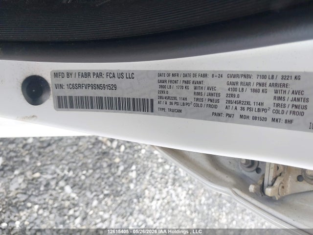 Продажа на аукционе авто 2025 Ram 1500 Sport, vin: 1C6SRFVP9SN591529, номер лота: 12615405