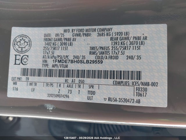 Ford Bronco 2025 1FMDE7BH0SLB29559 Image 9
