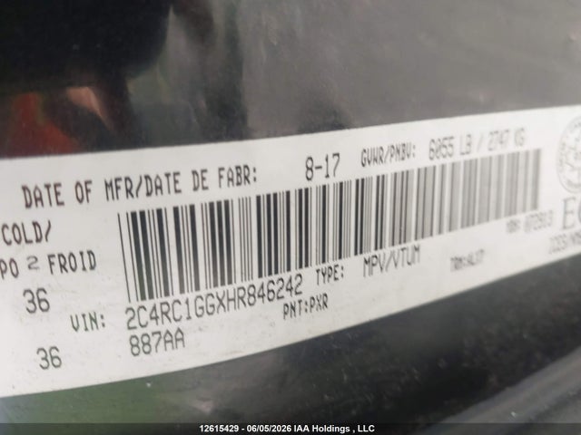 Chrysler Pacifica 2017 2C4RC1GGXHR846242 Image 9